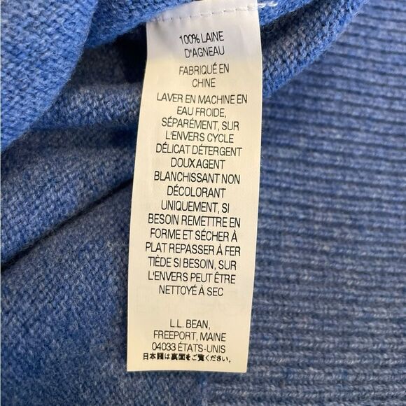 LL Bean Blue Sweater Vest V Neck Laine Mens Large - Picture 4 of 6